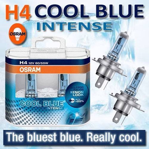 Osram Cool Blue Intense H4 12V Twin Pack of Car Headlight Bulbs